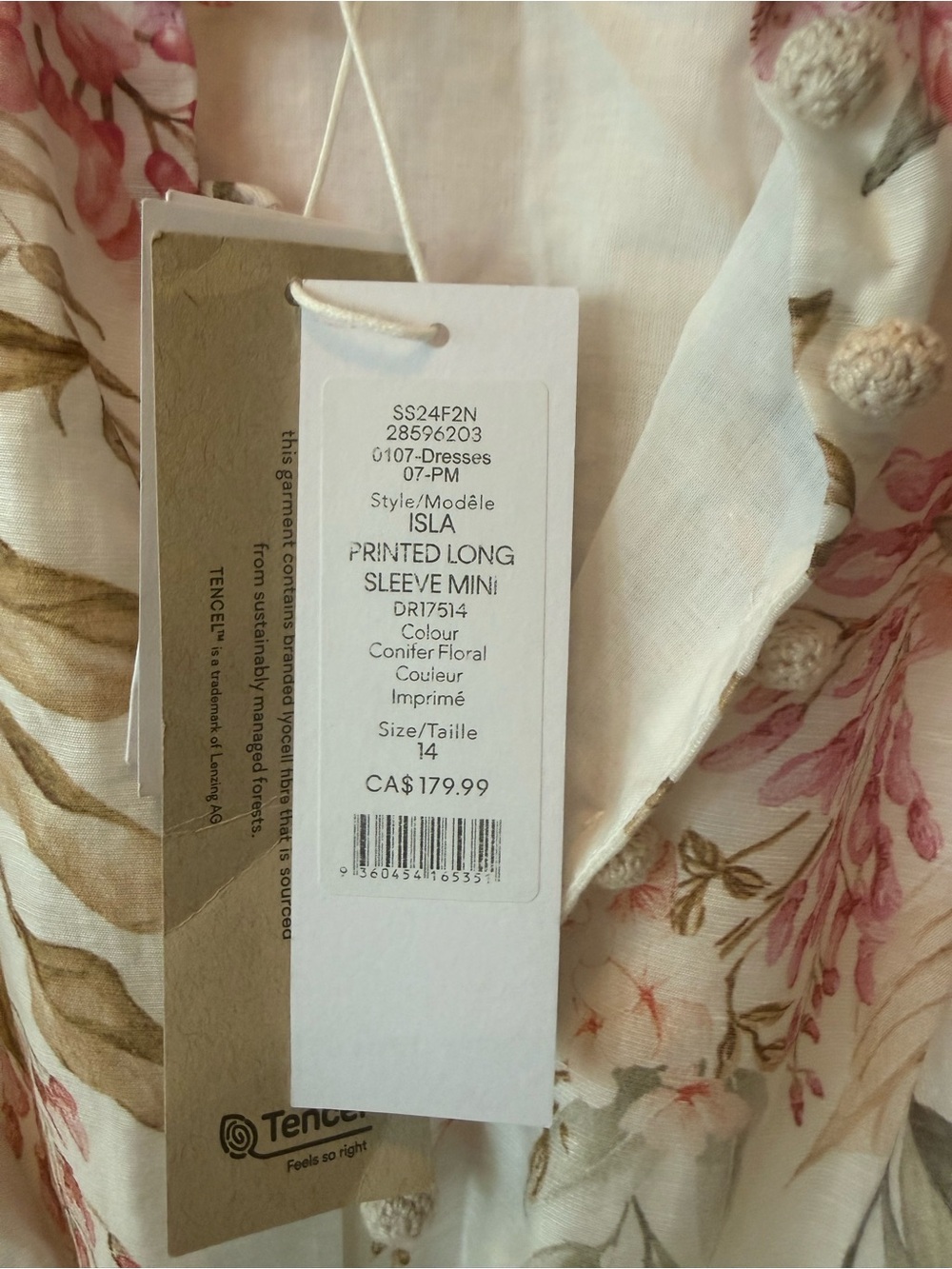 Ever New Conifer Floral Printed Long Sleeve Mini Dress - Pink & Cream - Picture 6 of 7